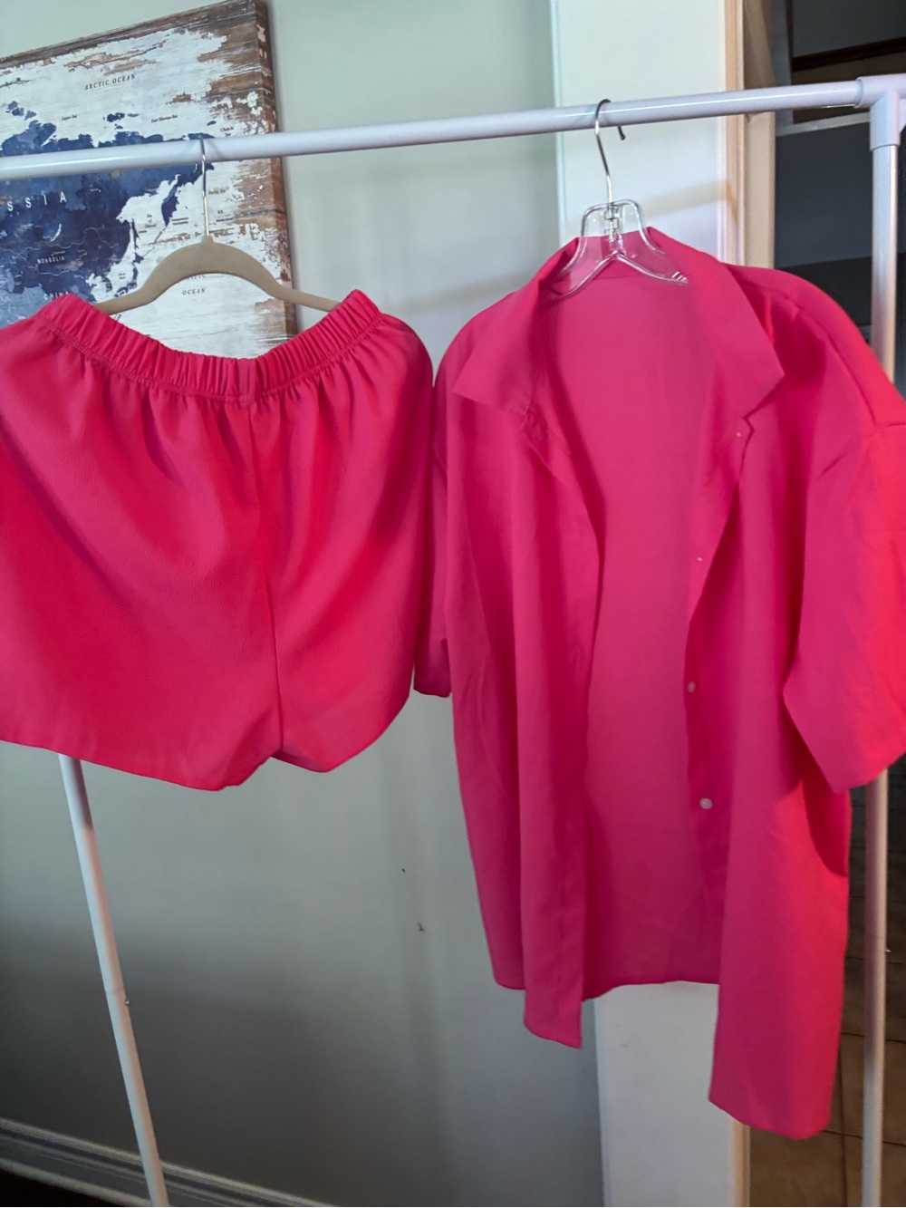 SHEIN Hot Pink High Waist Women's Shorts and Top